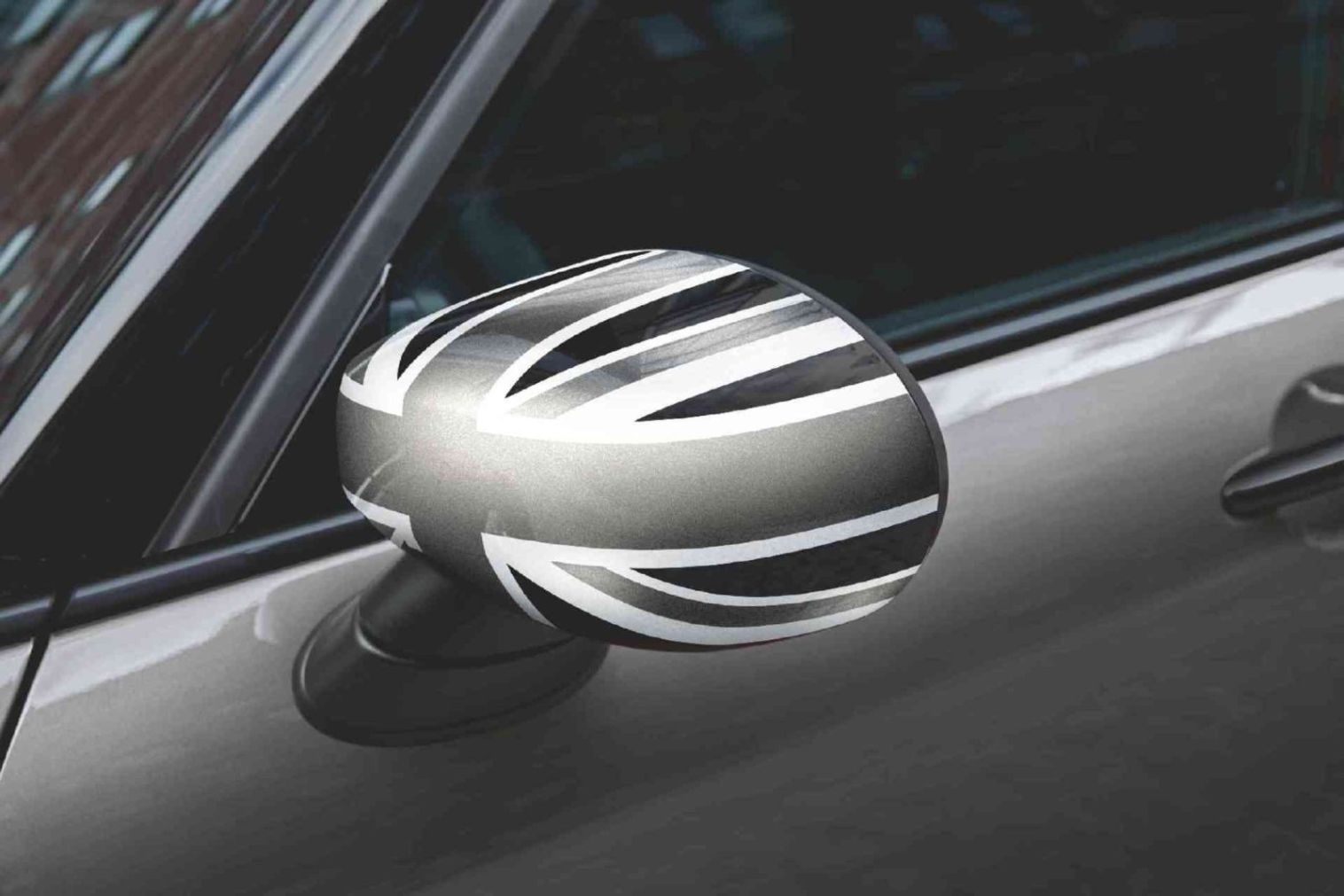 MINI Autospiegelhoezen voor de Zijspiegels, Achteruitkijkspiegelhoes voor Mini Cooper One/D/SD/S/JCW F54 F55 F56 F57 F60 2014-2019 (Union Jack Grijs, F-serie GEEN lichtgat