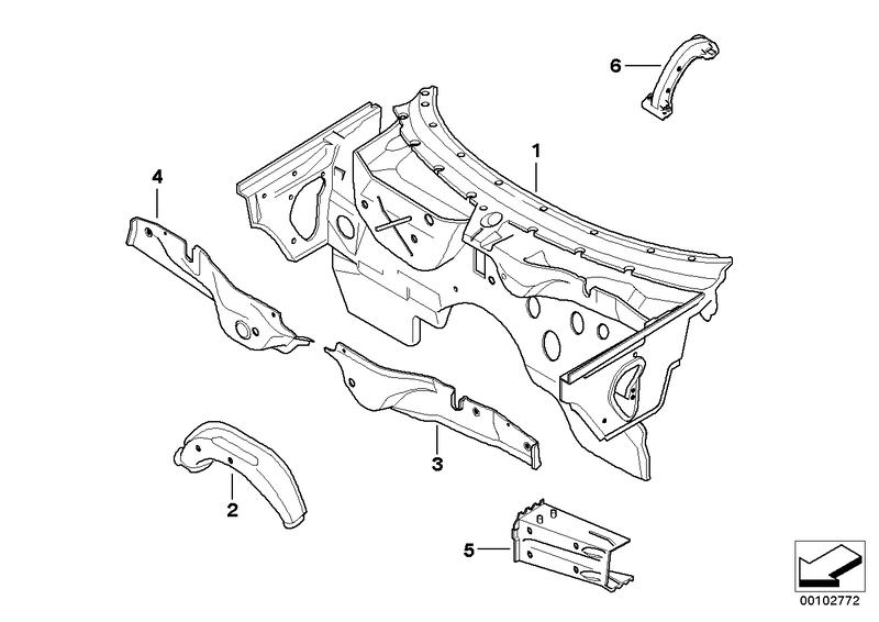 Frontwand, onderdelen