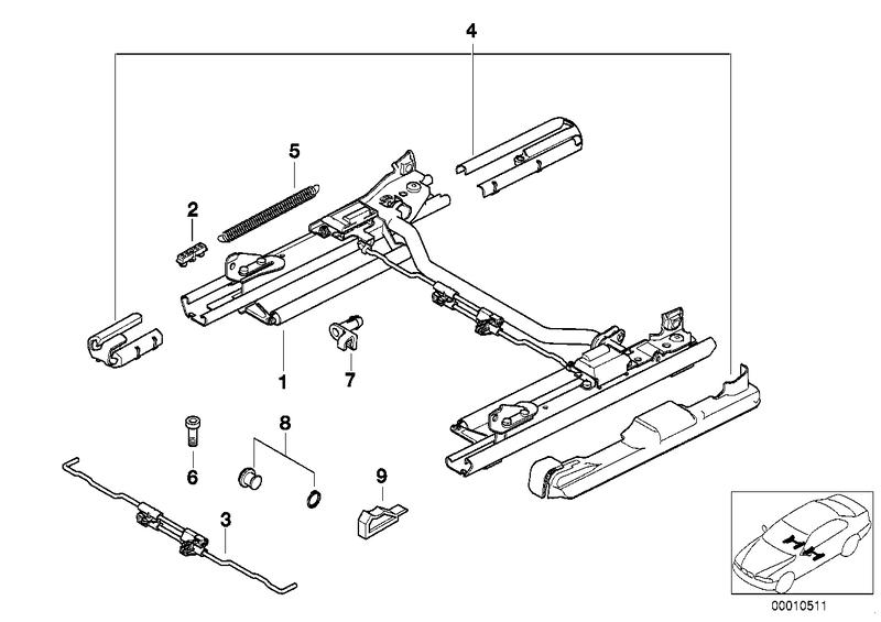 Zitting voor rail zitting mech.  / onderdel