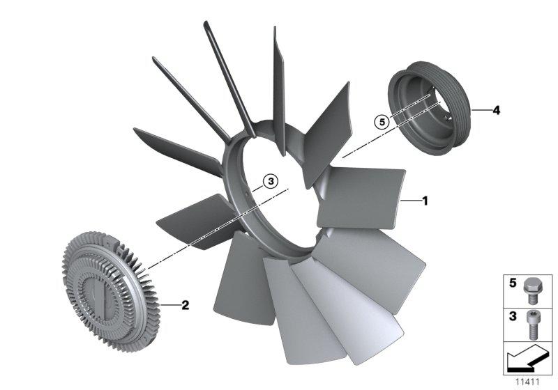 Koelsysteem-ventilator / ventilatorkoppel. 