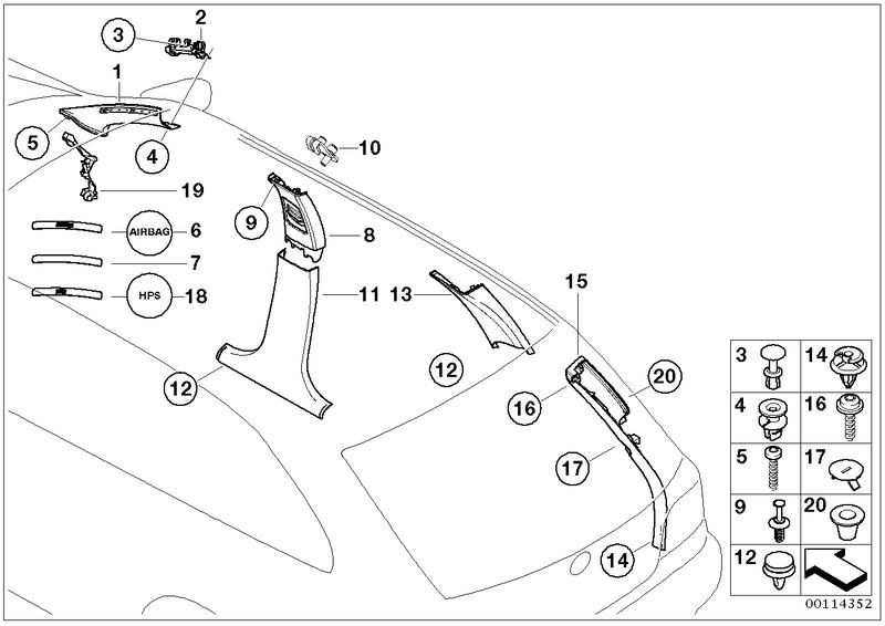 Bekleding A- / B- / C- / D-Kolom