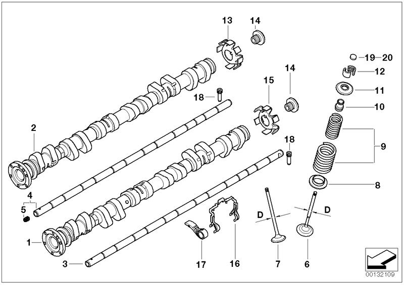 Klepbediening-nokkenas / smeerm. 