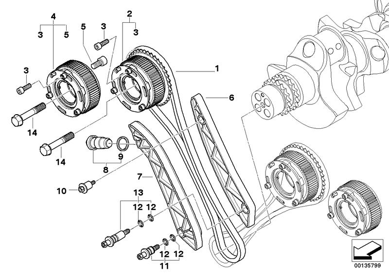 Stuuraandrijf stuurketting cil.  1-5