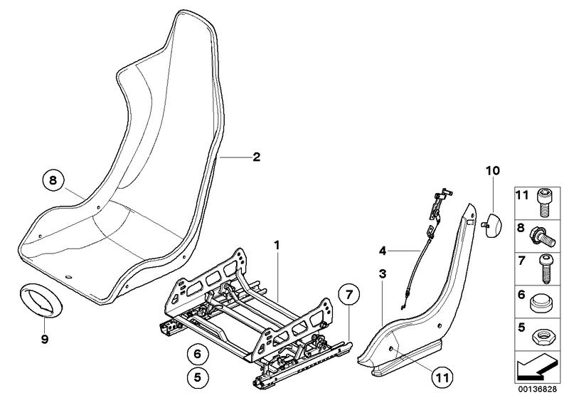 Recaro sportstoel-stoelrails