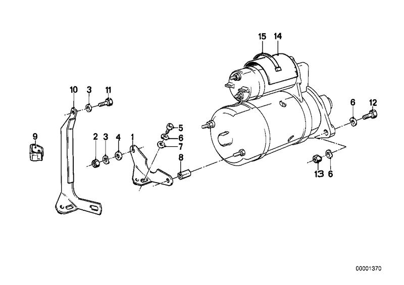 Startmotor befestigungsdelen