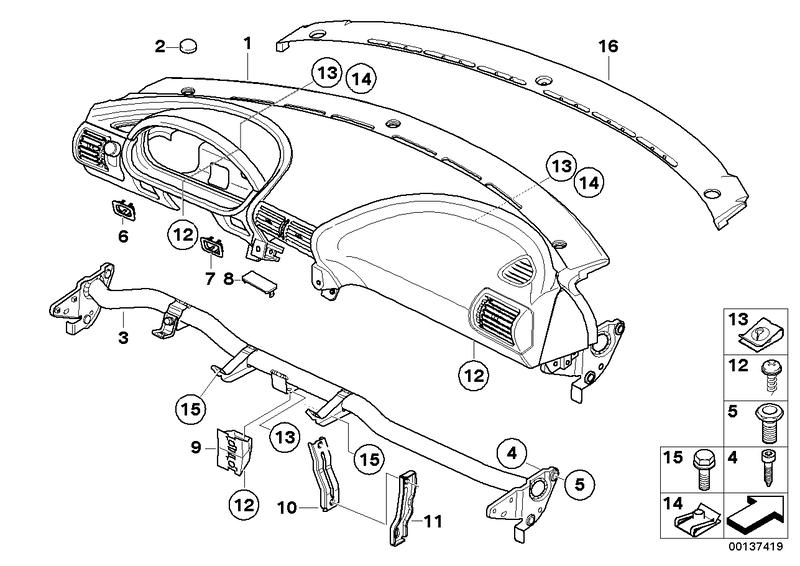 Instrumentenpaneel zonder meerijd. airbag