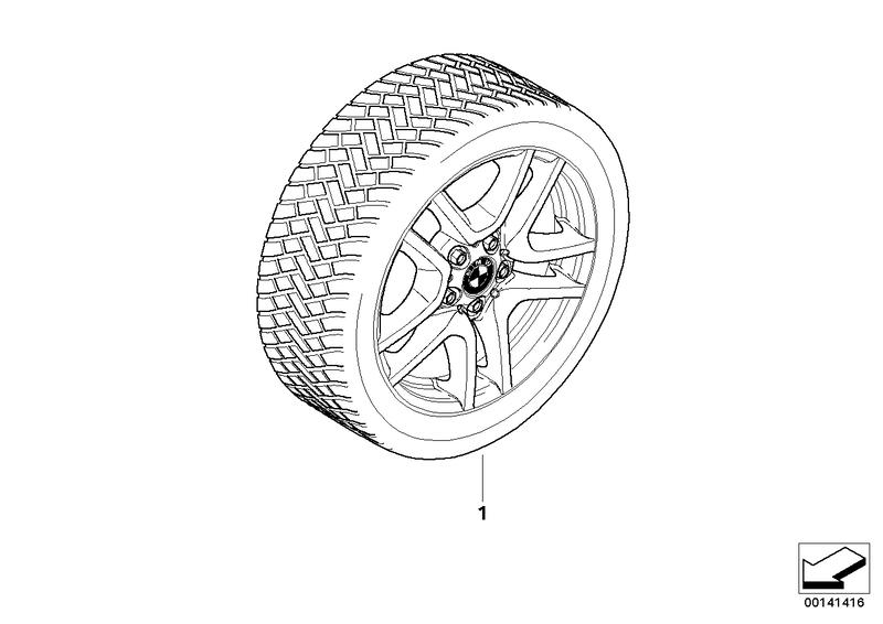 Compleet winterwiel V-spaak 130 - 17"