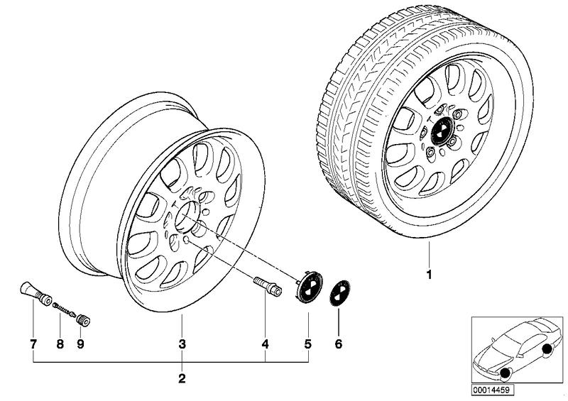 BMW wiel lichtmetaal ellipsoide-styl.  46