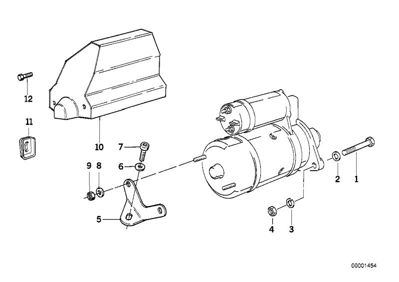 Startmotor befestigungsdelen