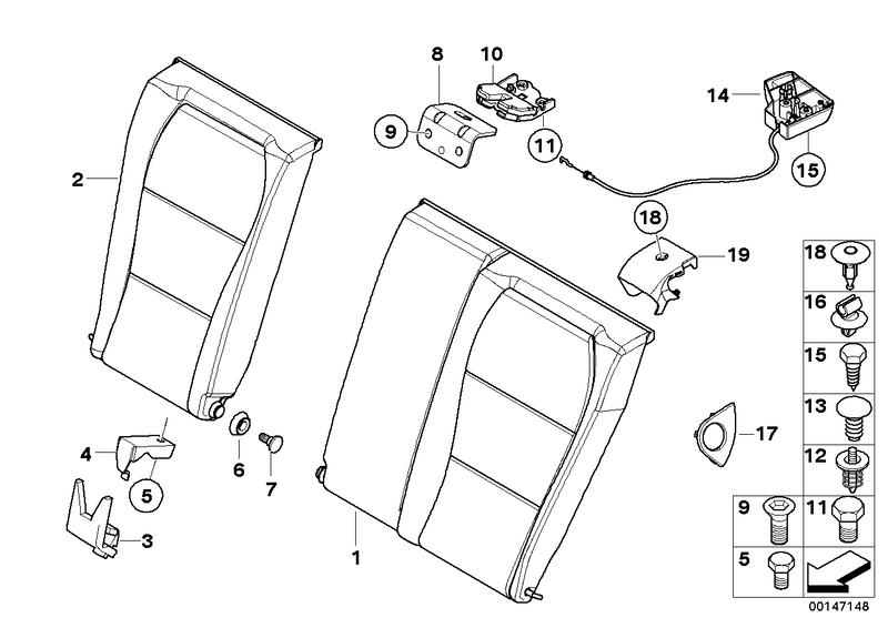 Achterbank zittingframe neerklapbaar