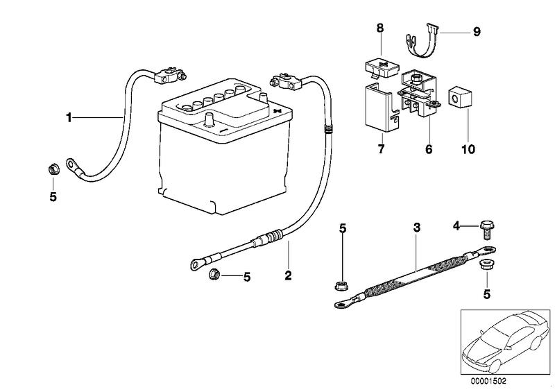 Batterijkabel(accu achter)