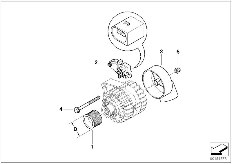 Dynamo onderdelen 120A Bosch