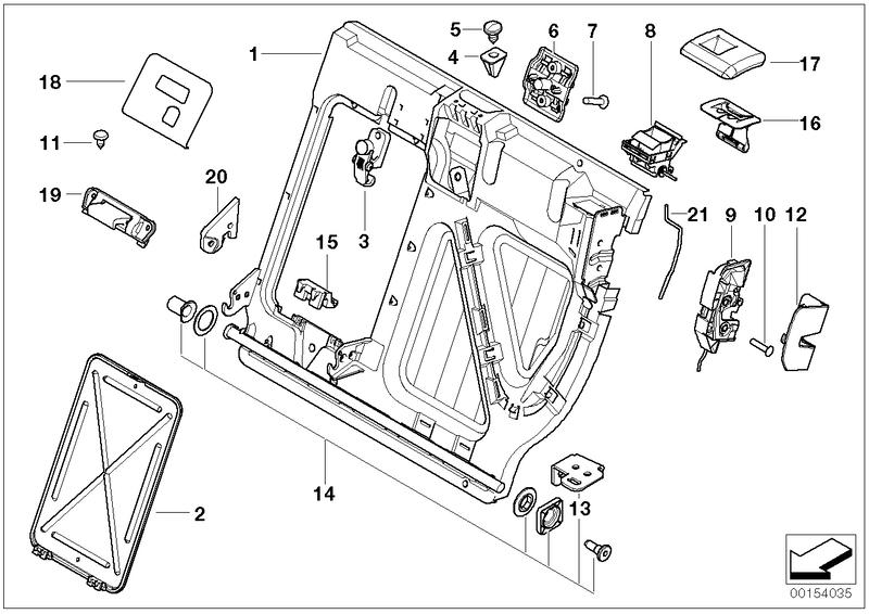 Achterbank zittingframe links