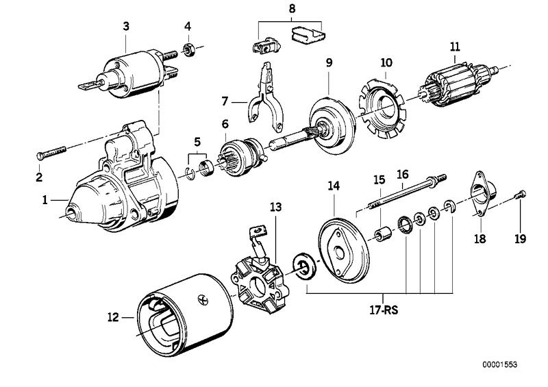 Startmotor onderdelen 1,4kw