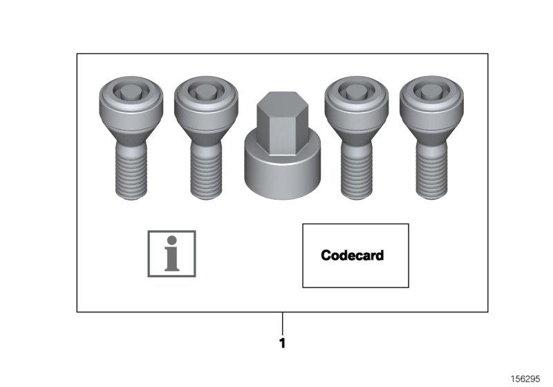 Set wielbouten met diefstalbeveiliging