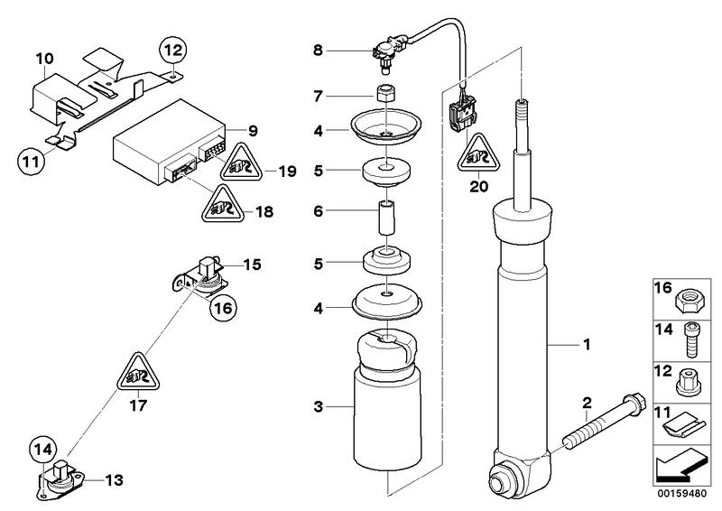 Veerelement achter EDC / stuurtoes.  / sensor