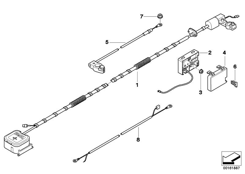 Accukabel/relaiskast achter