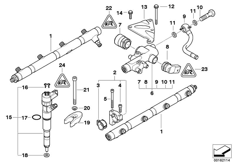 Hogedrukaccumulator / injector / leiding