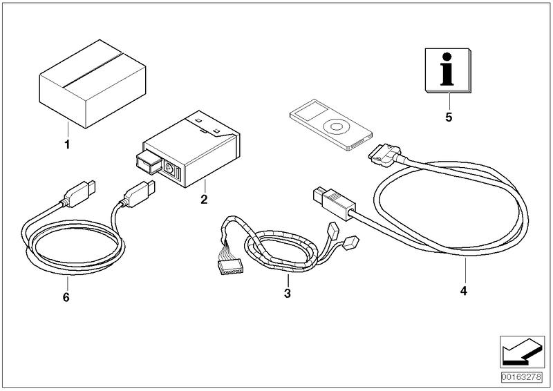 Inbouwset USB- / iPod-aansluiting