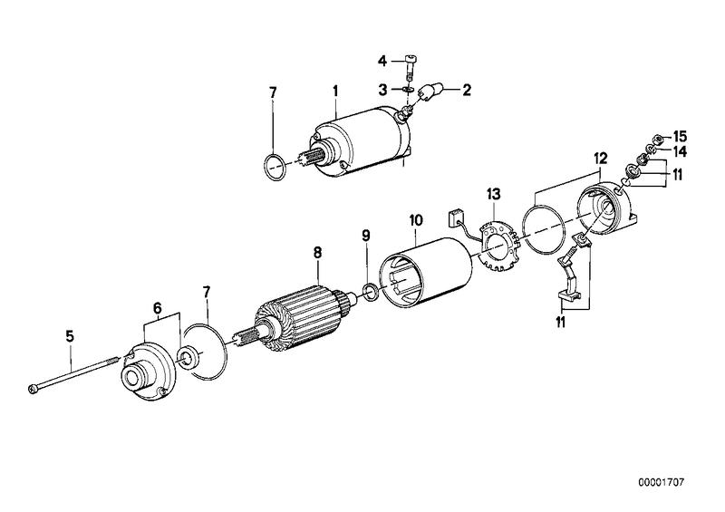 Startmotor onderdelen