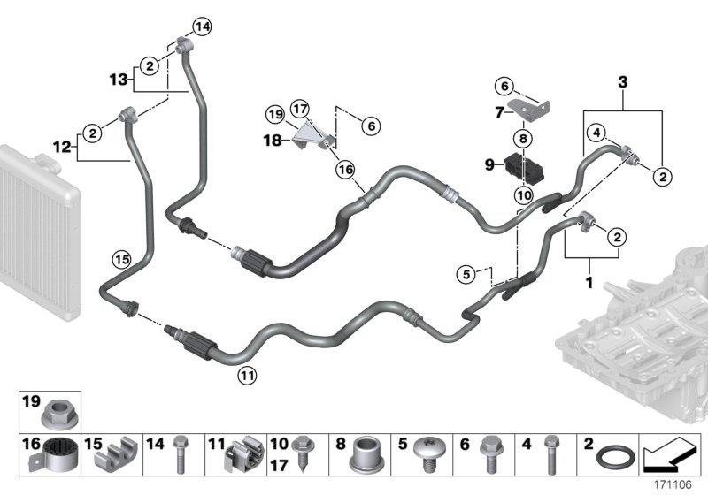 Motoroliekoelerleiding