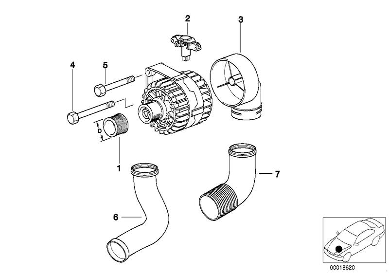 Dynamo onderdelen 120A Bosch