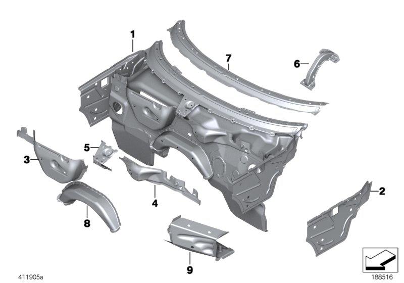 Frontwand, onderdelen