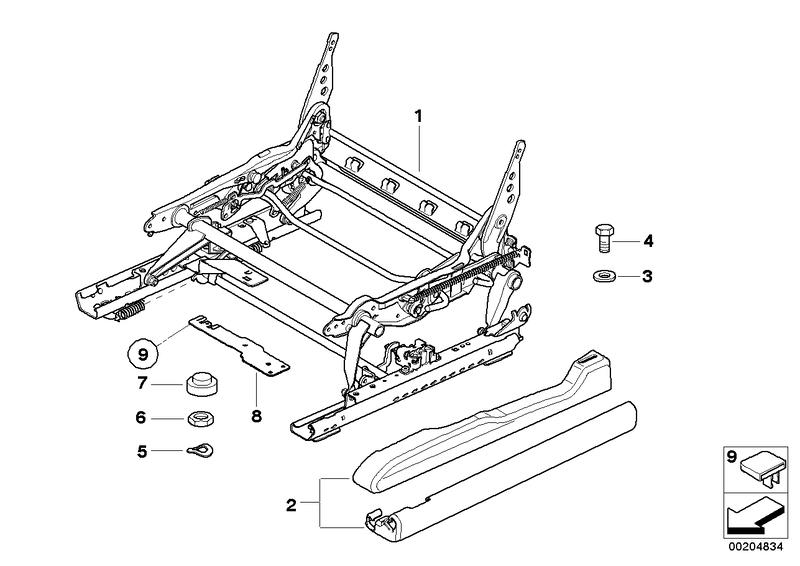 Zitting voor rail zitting mech./onderdel