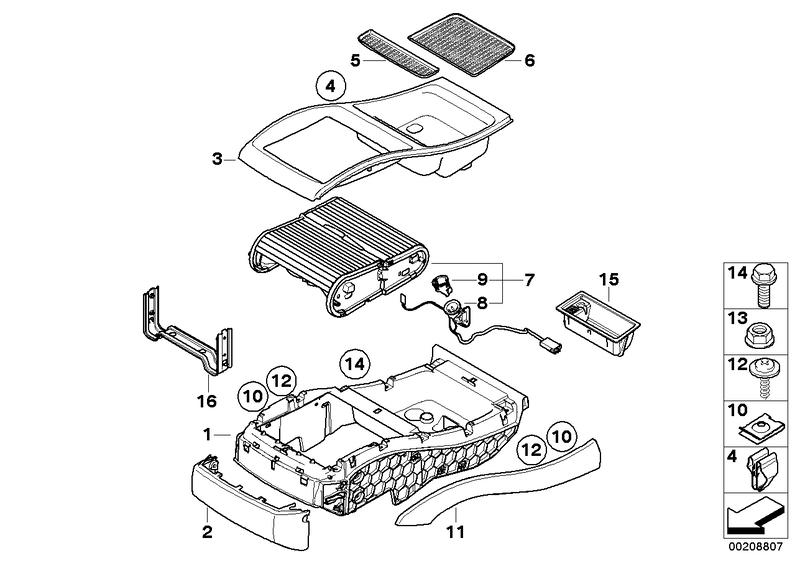 Middenconsole achterin