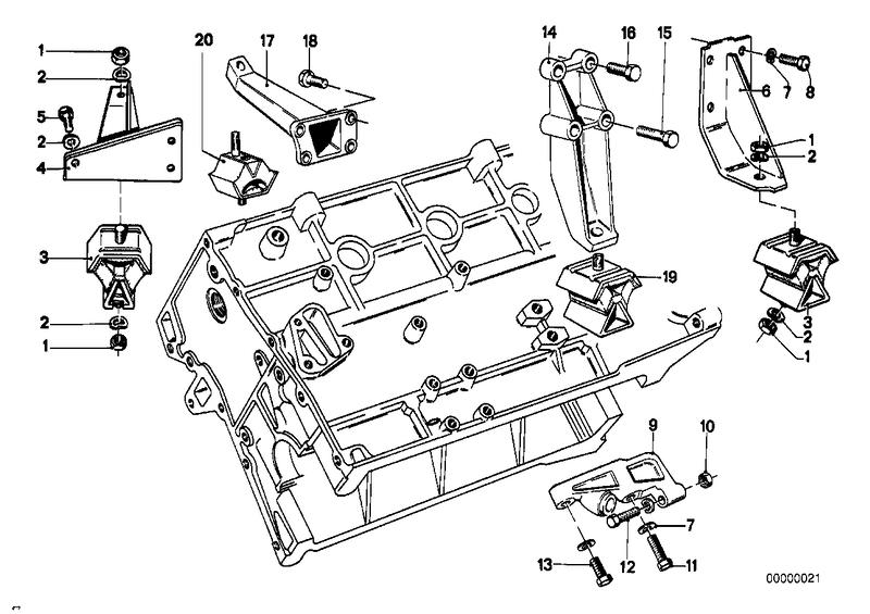 Motorophanging / motordemper