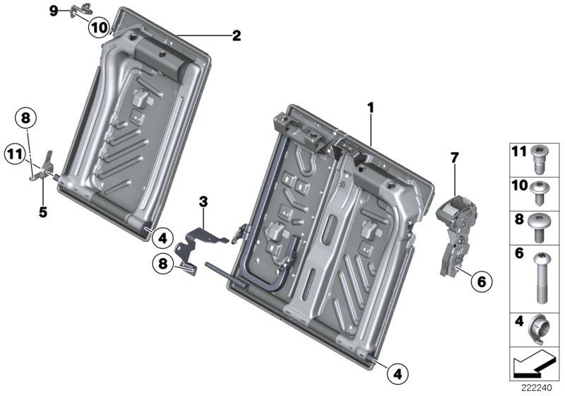 Achterbank zittingframe