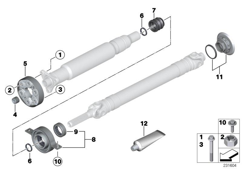 Flexibele koppel.  / tussenlager / inlegmoer