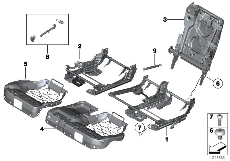 Achterbank zittingframe