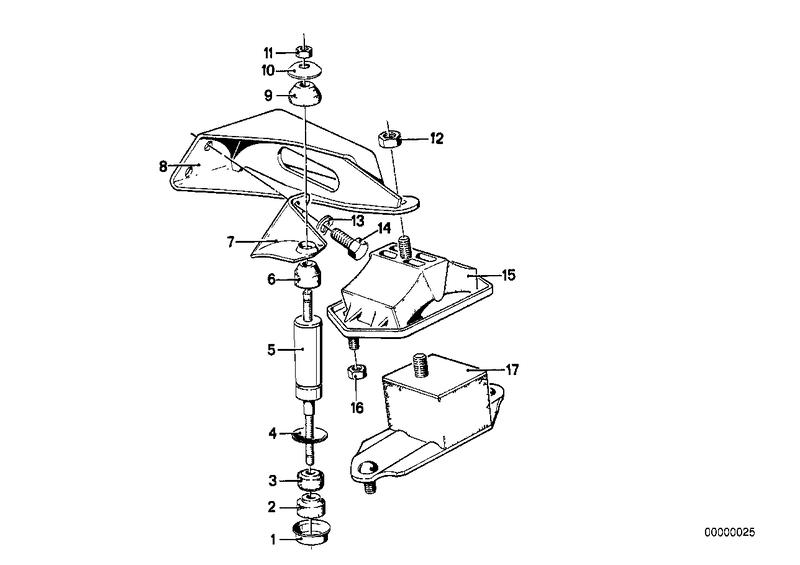 Motorophanging / motordemper