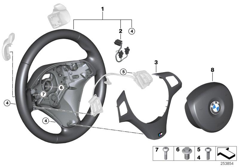 M sportstuurwiel airbag multif.  / paddels