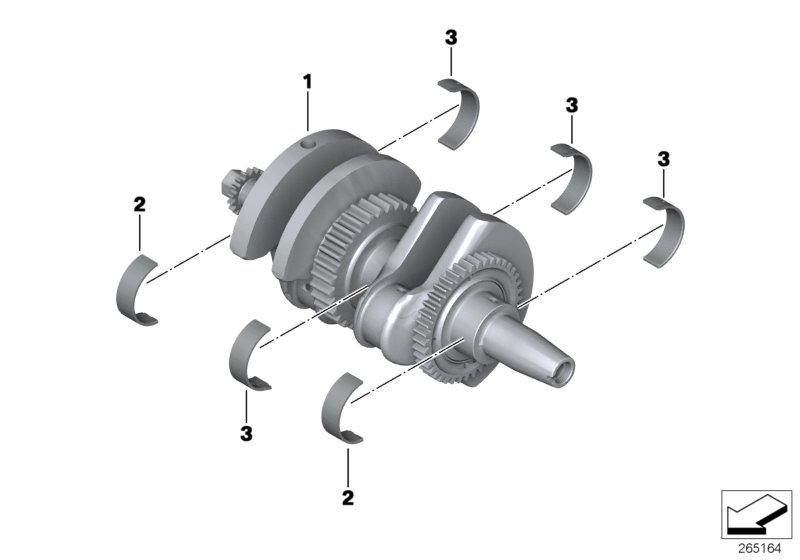 Krukas met lagerschalen