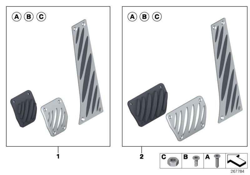 BMW Performance-pedalen, aluminium