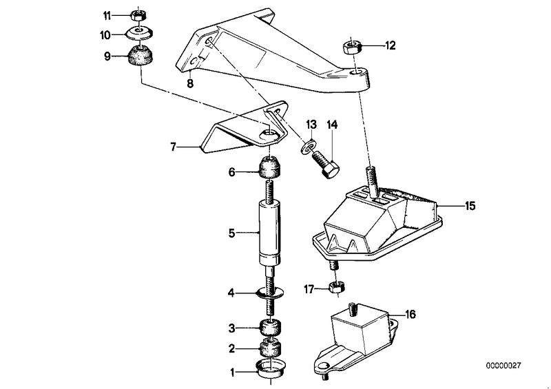 Motorophanging/motordemper