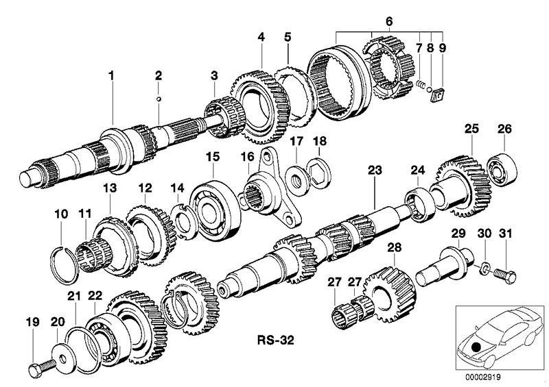 Getrag 280 tandwiel set, onderdeele