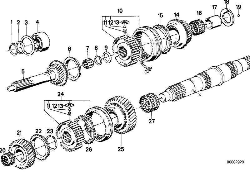 Getrag 260 / 6 tandwiel set, onderdeele