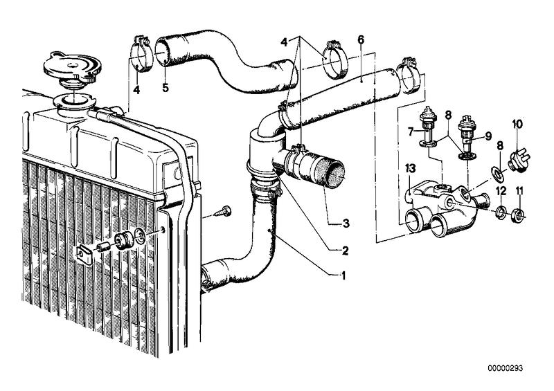 Koelsysteem-thermostaat / waterslang