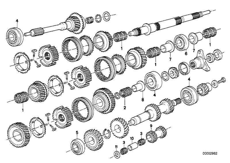 Getrag 265 / 5 tandwiel set onderd.  / lager