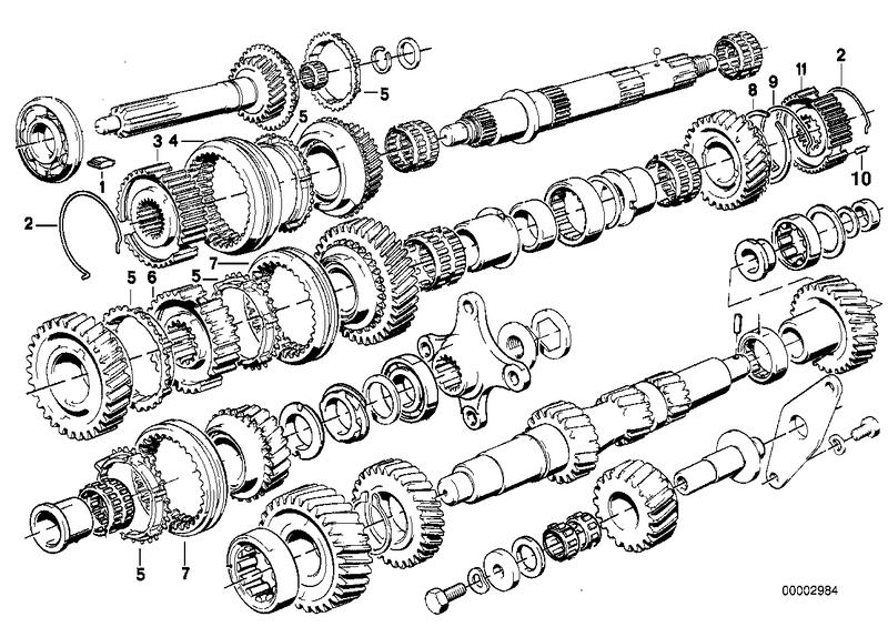 Getrag 245 / 2 / 4 tandwiel set, onderdeele