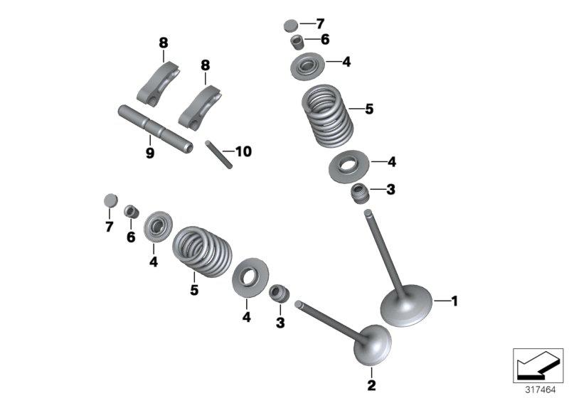 Klepbediening-inlaat klepp / uitlaat klep