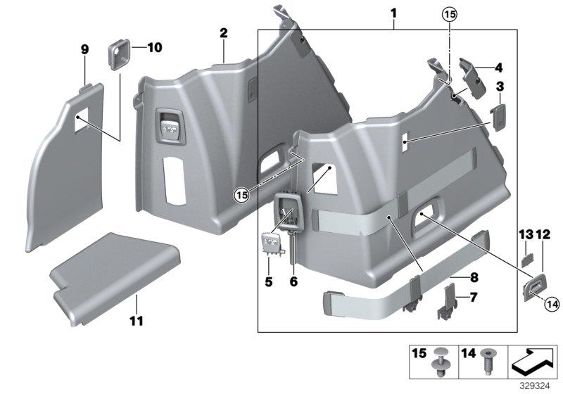 Bekleding bagagekoffer links