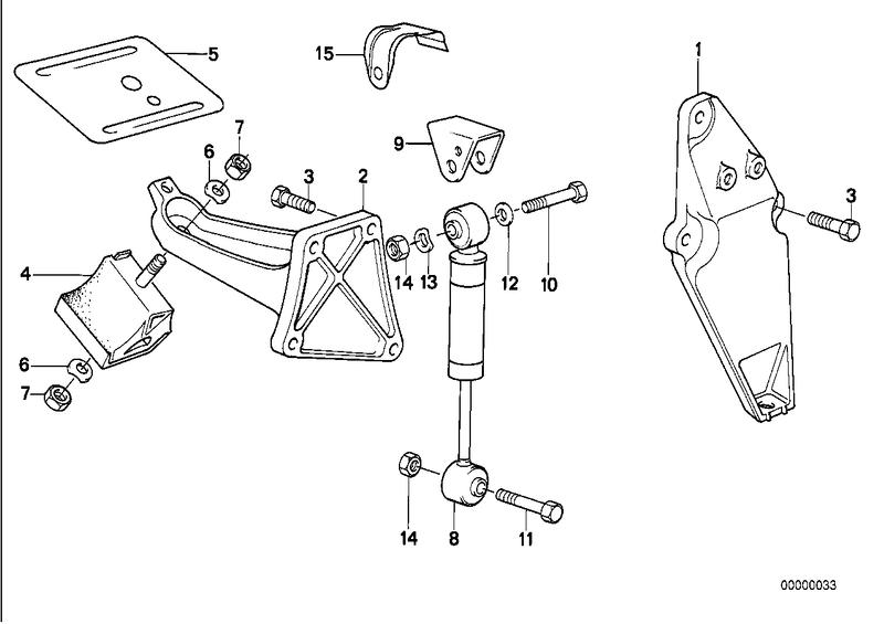 Motorophanging / motordemper