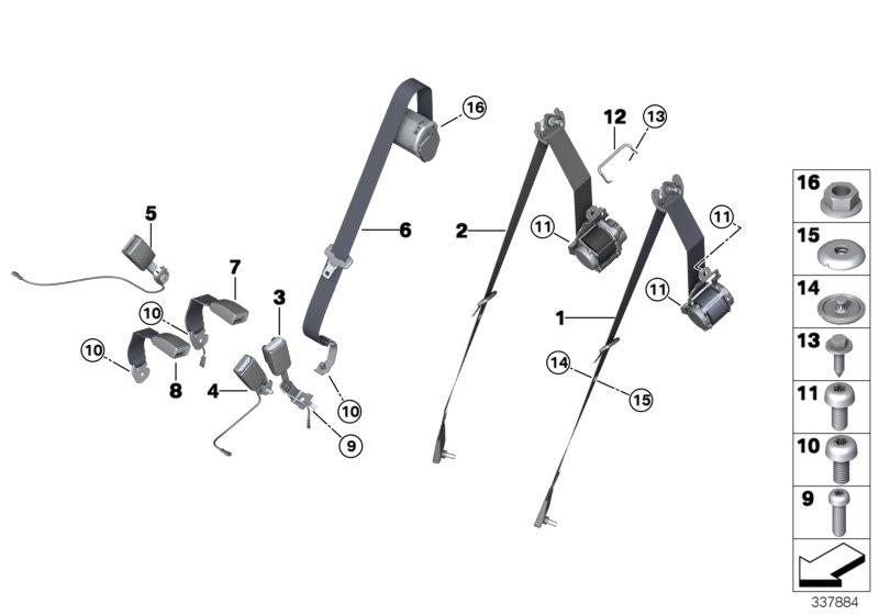 Veiligheidsgordel achter basis