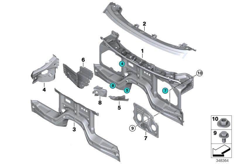 Frontwand, onderdelen