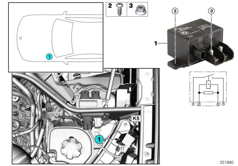 Relais elektrische ventilator motor K5