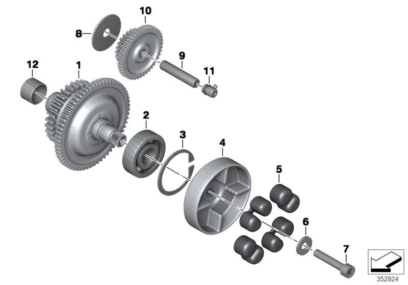 Vrijloop startmotor